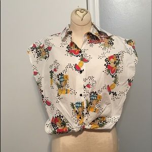 Zara Trafaluo sleeveless button blouse